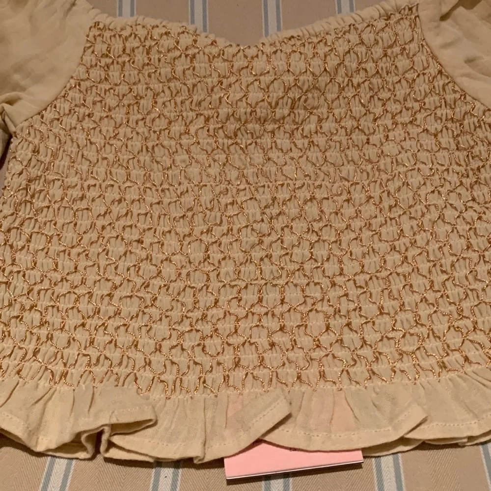 SPELL & THE GYPSY COLLECTIVE JESSE JANE CROPPED BLOUSE IN HONEY SIZE SMALL - Picture 9 of 15